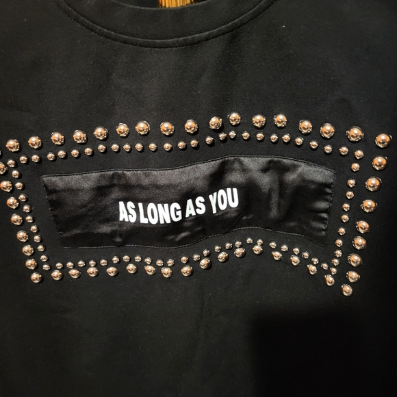 Toaiou As Long As You Body Con Rivet Studded Black Mini Dress Size Large - Picture 4 of 4